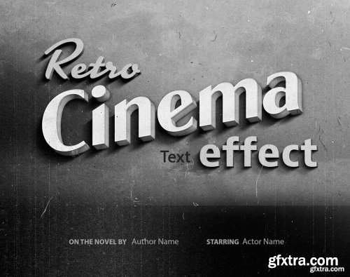 Old Vintage Hollywood Film Title Text Effect 336468357