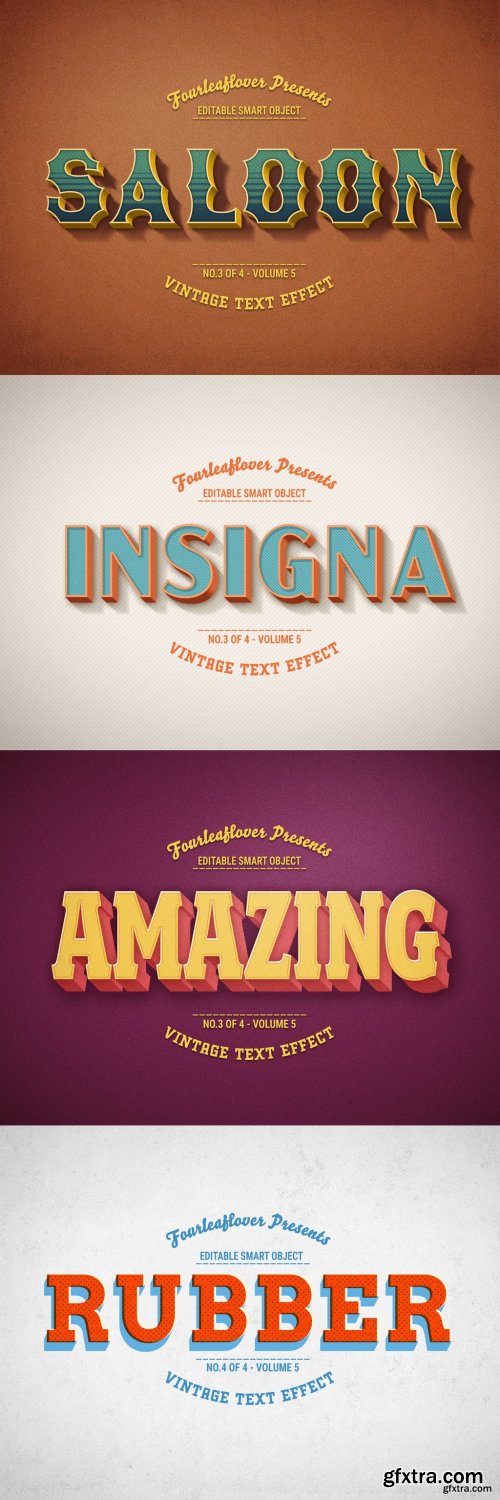 Retro Text Effect Mockup Set 333315549