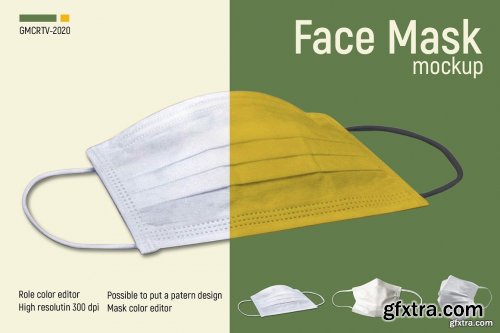 CreativeMarket - Face Mask Mockup Vr2 5003958