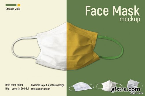 CreativeMarket - Face Mask Mockup Vr2 5003958