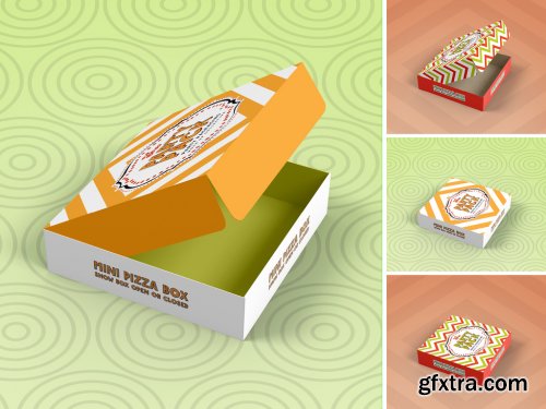 Mini Pizza Box Packaging Mockup 352975058