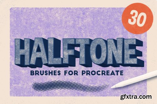 CreativeMarket - HALFTONE BRUSHES FOR PROCREATE 3628249