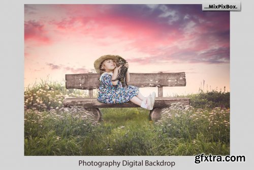 CreativeMarket - Park Bench Backdrops 5013302