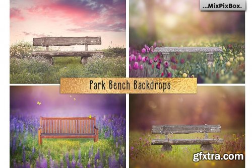 CreativeMarket - Park Bench Backdrops 5013302