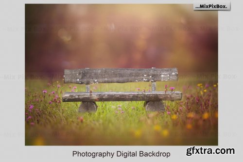 CreativeMarket - Park Bench Backdrops 5013302