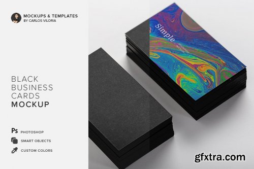 CreativeMarket - Black Business Cards Mockup 01 4498182