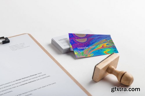 CreativeMarket - A4 Clipboard, Business Cards Mockup 4492944