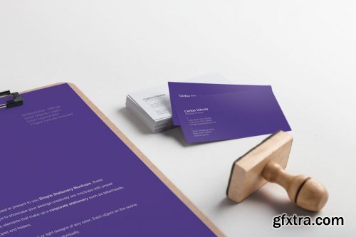 CreativeMarket - A4 Clipboard, Business Cards Mockup 4492944