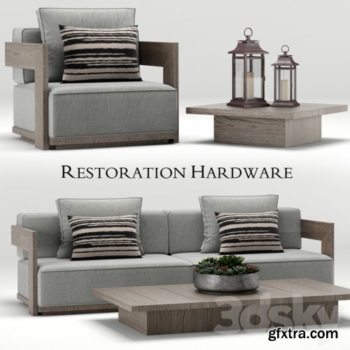 Restoration Hardware Milano teak sofa