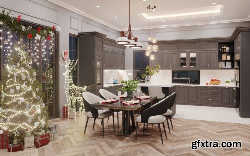 Living Room - Kitchen Interior By Ngo My Hoa