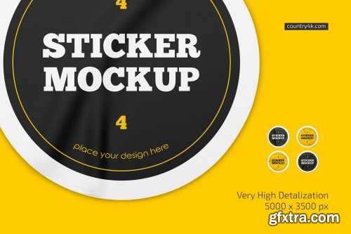 CreativeMarket - Round Stickers Mockup Set 6649166