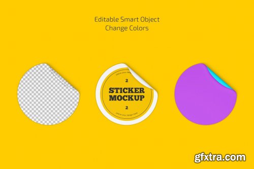 CreativeMarket - Round Stickers Mockup Set 6649166