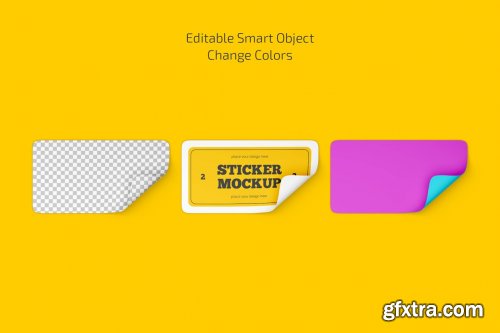 CreativeMarket - Rectangular Stickers Mockup Set 6668411