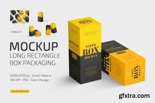 CreativeMarket - Long Rectangle Box Packaging Mockup 6785972