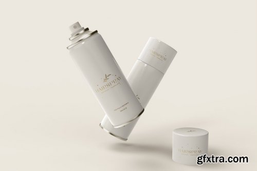 Two Spray Cans Floating Mockup