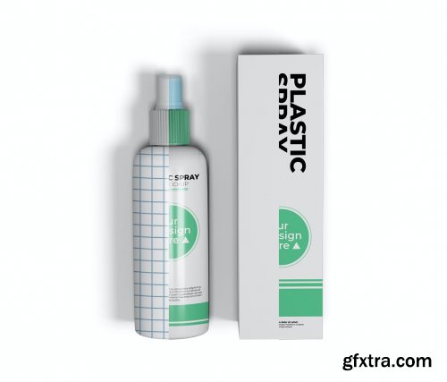 plastic spray bottle mockup