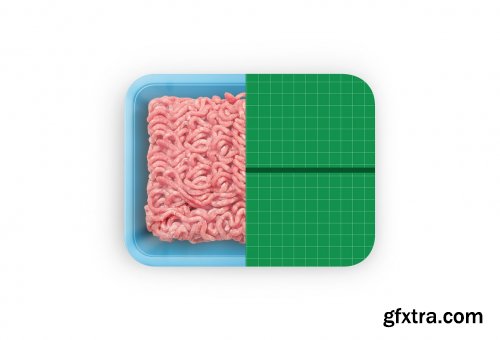 CreativeMarket - Plastic Dish With Beef Mockup 5005127