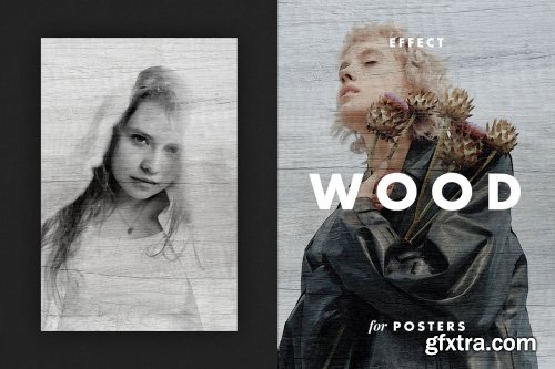 CreativeMarket - Wood Photo Effect for Posters 6801849