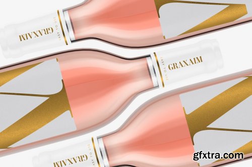 CreativeMarket - Rose Wine - Bottle Mockup - Textured 6503540