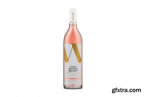 CreativeMarket - Rose Wine - Bottle Mockup - Textured 6503540