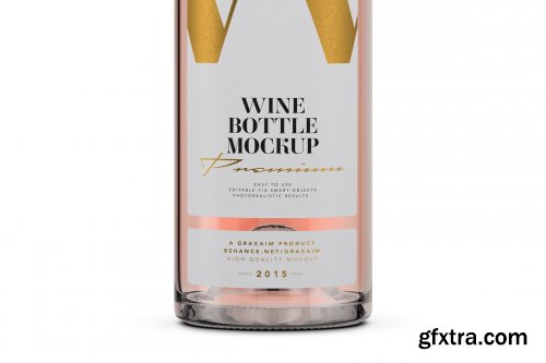 CreativeMarket - Rose Wine - Bottle Mockup - Textured 6503540