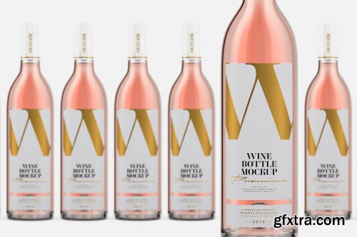 CreativeMarket - Rose Wine - Bottle Mockup - Textured 6503540