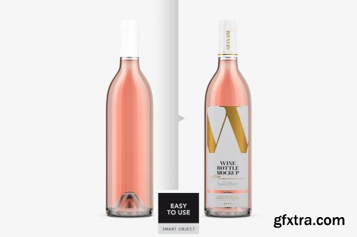 CreativeMarket - Rose Wine - Bottle Mockup - Textured 6503540