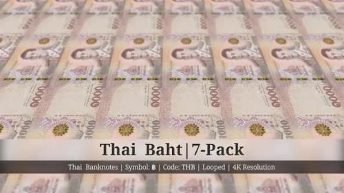 Videohive - Thai Baht | Thailand Currency - 7 Pack | 4K Resolution | Looped - 35369235 - 35369235