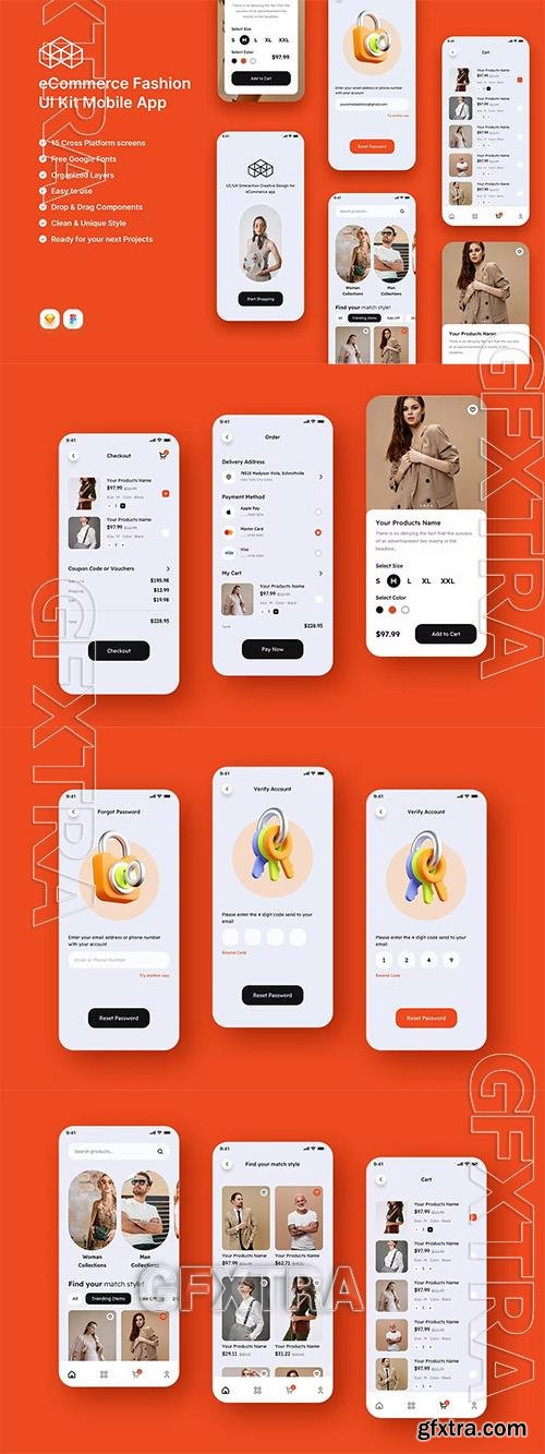 CourFas - eCommerce Fashion UI Kit Mobile App 3TYU6SA