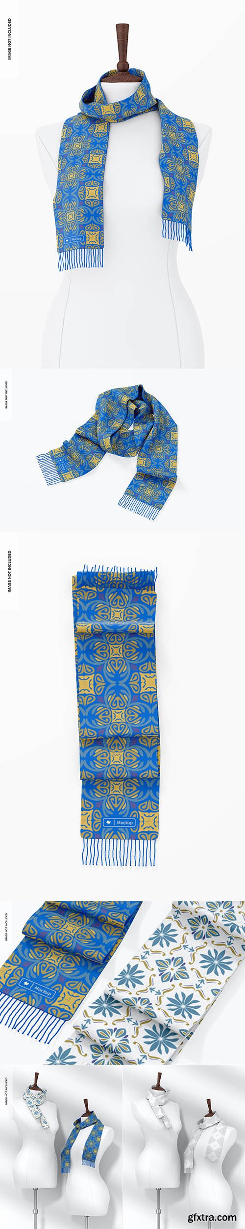 Wool scarfs mockup