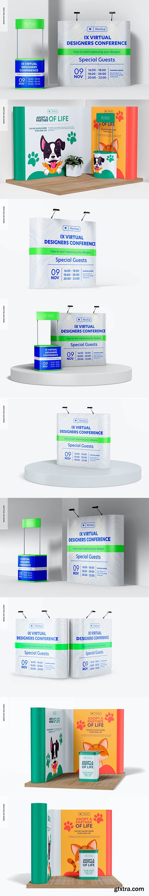 Pop up straight stand mockup