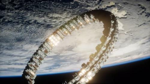 Videohive - Futuristic Space Station on Earth Orbit - 35271013 - 35271013