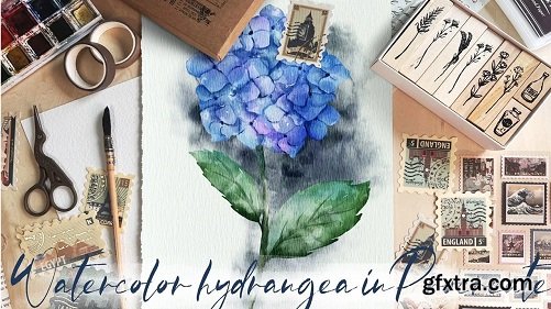 Painting Watercolor Florals in Procreate - Digital Illustration of Hydrangea + free mock-up