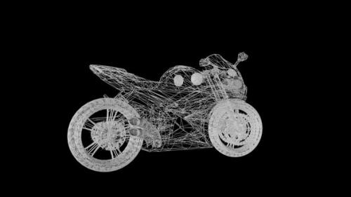 Videohive - Hologram Motorcycle Alpha Loop - 35286888 - 35286888