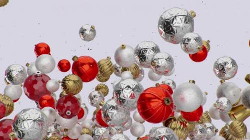 Videohive - Christmas Ornaments Flying Looped - 35287806 - 35287806