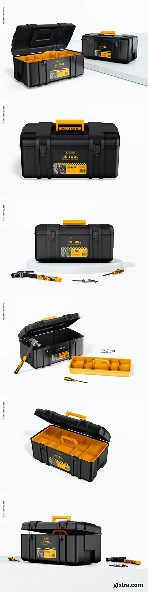 Plastic tool boxes mockup