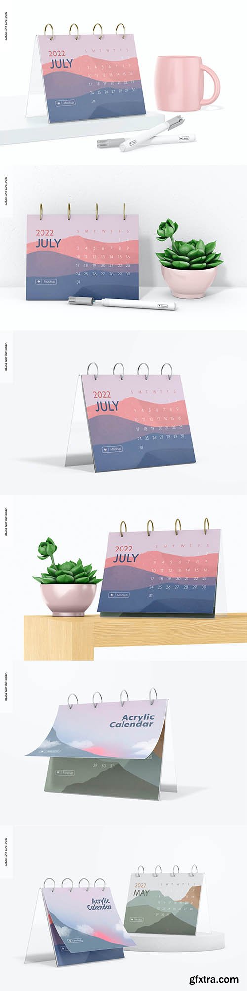 Acrylic calendars mockup