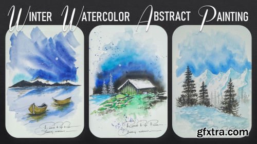 Winter Watercolor Paintings - Learn To Paint 3 Easy, Simple & Elegant Paintings