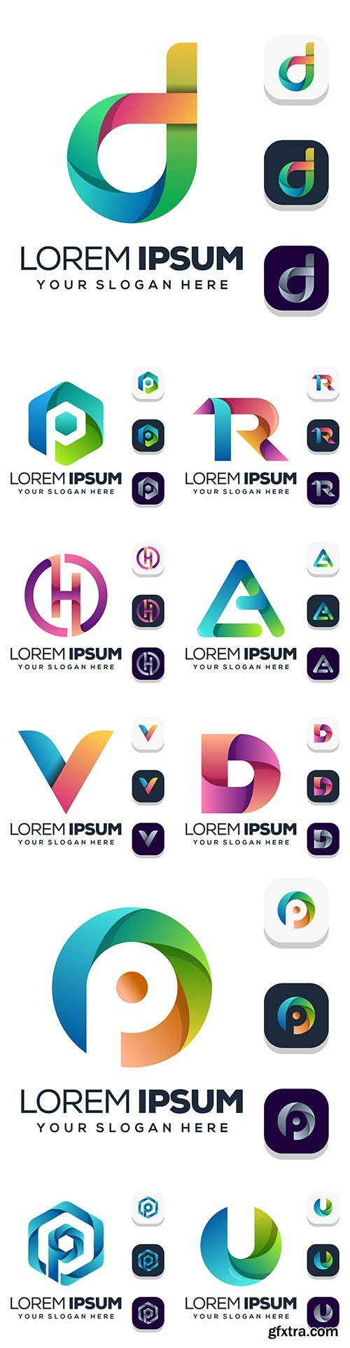 Letter alphabet colorful creadive logo design