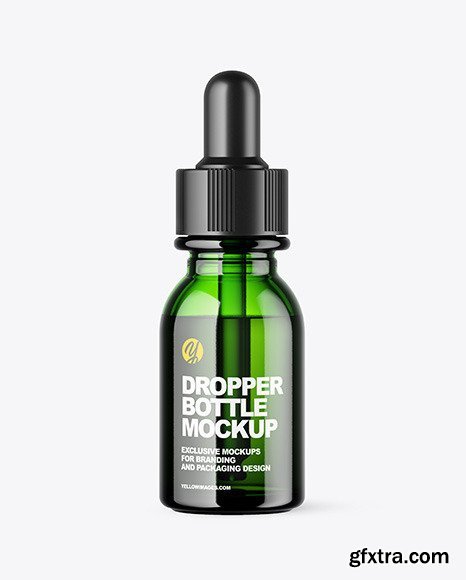 Green Glass Dropper Bottle Mockup 65463