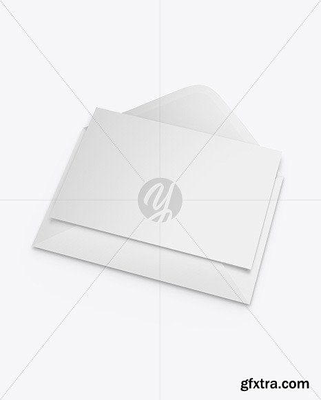 Matte Envelope w/ Postcard Mockup 72602