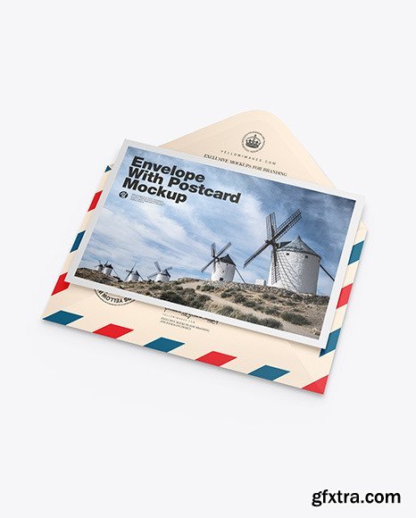 Matte Envelope w/ Postcard Mockup 72602