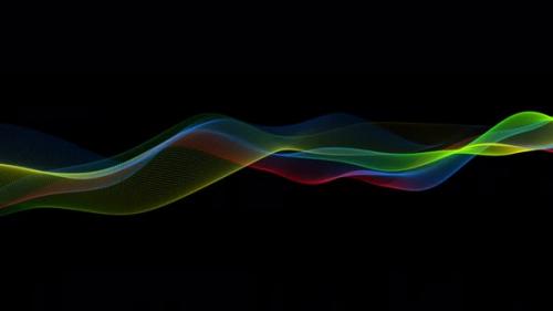 Videohive - New Technology Digital Particle Wave Motion On Black Background - 35370415 - 35370415