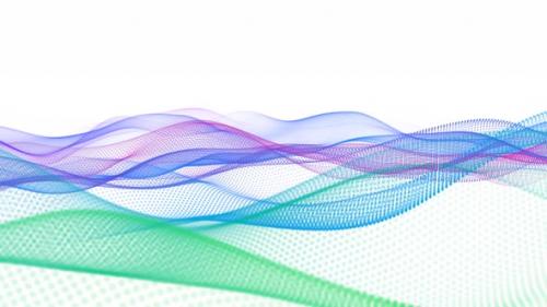 Videohive - Digital Colorful Gradient Particle Line Wave Animation On White Background - 35370416 - 35370416