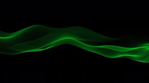 Videohive - Green Color Digital Particle Line Wave Animation - 35370418 - 35370418