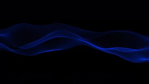 Videohive - Blue Color Digital Particle Line Wave Animation - 35370422 - 35370422