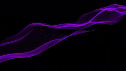 Videohive - Purple Color Digital Particle Line Wave Animation - 35370425 - 35370425