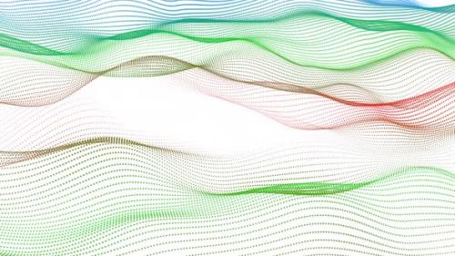 Videohive - Colorful Technology Digital Particle Grid Line Wave Animated In White Background - 35370430 - 35370430