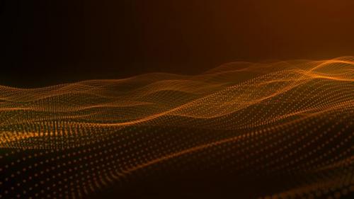 Videohive - Brown Color Particle Grid Line Wave Motion Animated Background - 35370436 - 35370436