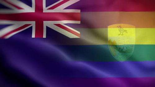 Videohive - LGBT Saint Helena Flag Loop Background 4K - 35280014 - 35280014